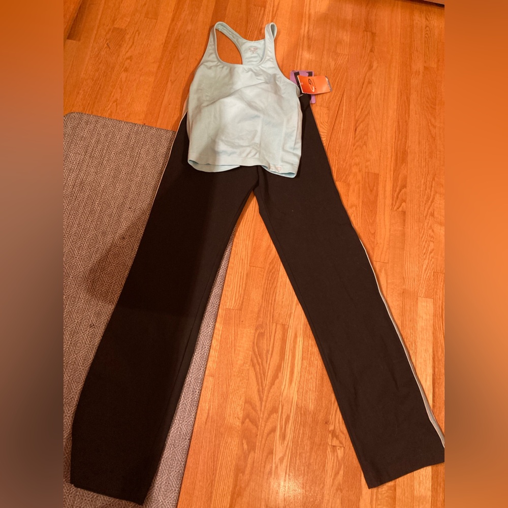 Vintage Mossimo size S 2 piece workout outfit stripes on side of track pants.